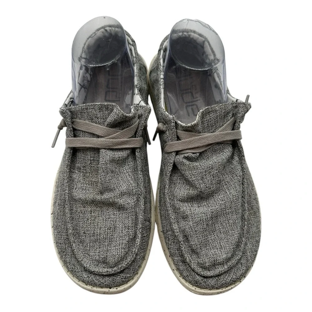 Hey Dude Wendy Linen Shoes Womens 10 Iron Grey Slip On Lightweight Loafer Casual